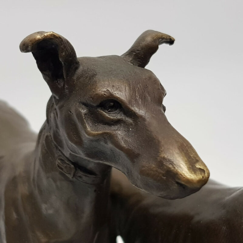 BRONZE GREYHOUND DOG STATUE CHIENS LEVRIERS EMMANUEL FREMIET (1824-1910) #50328