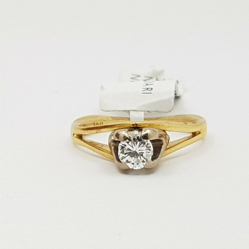 18CT 4.2GR YELLOW GOLD 0.35CT SOLITAIRE DIAMOND RING VAL $2600 SIZE L #4530