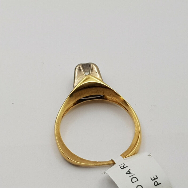 18CT 4.2GR YELLOW GOLD 0.35CT SOLITAIRE DIAMOND RING VAL $2600 SIZE L #4530