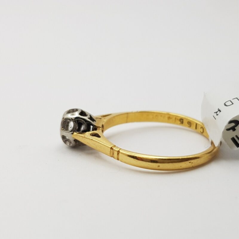 18ct Yellow Gold Vintage Diamond Ring #4587