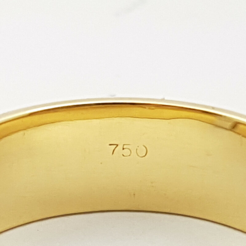 18CT 9.8GR 2 TONE GOLD RING BAND WAVE DESIGN SIZE U #49411 **