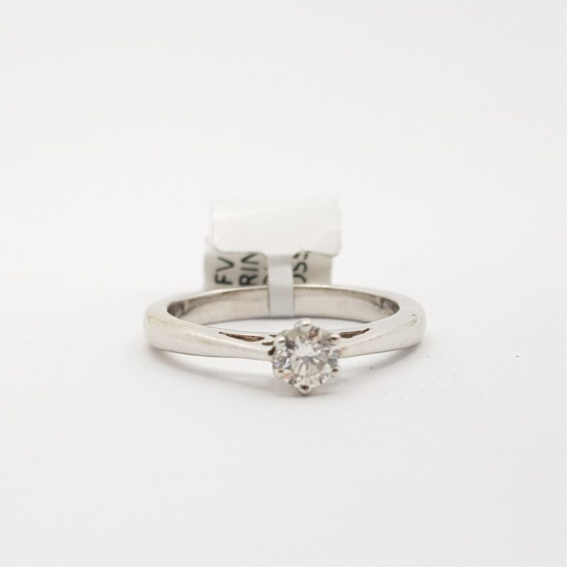 18ct White Gold 0.29ct Diamond Ring Val $1990 Size N #707366