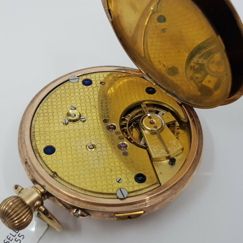 9CT SOLID YELLOW GOLD JOHN RUSSELL POCKET FOB WATCH #5959