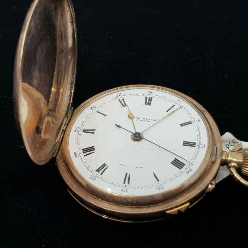 9CT SOLID YELLOW GOLD JOHN RUSSELL POCKET FOB WATCH #5959