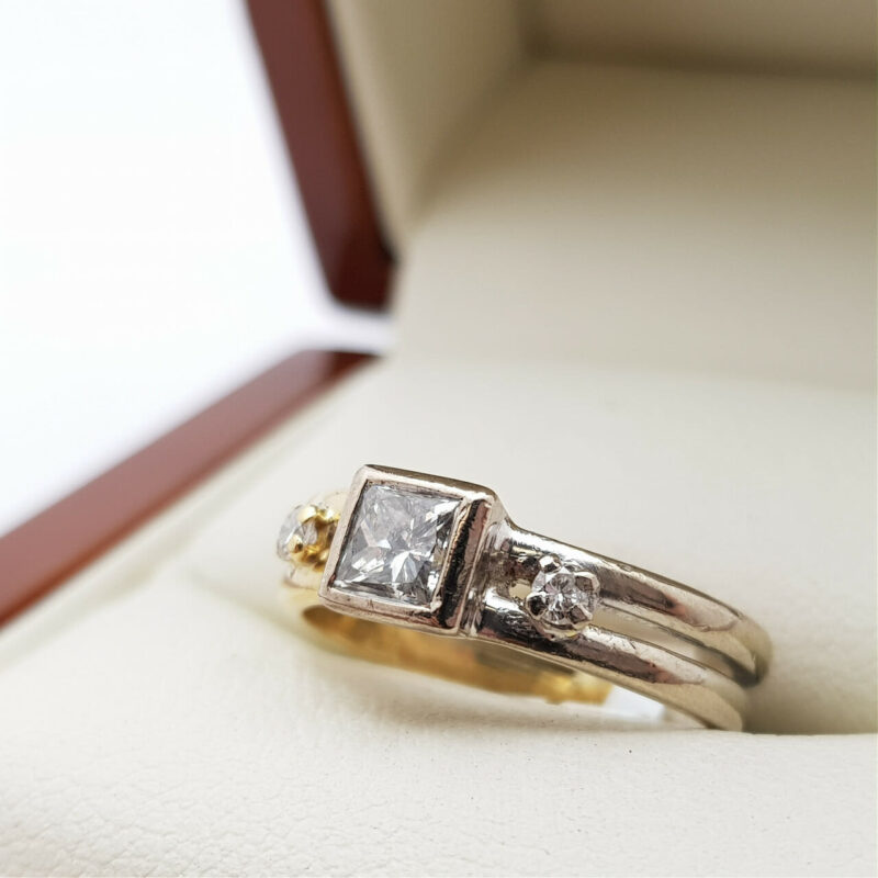 18CT 0.40CT G/VS2 DIAMOND 2 TONE GOLD RING VAL $3915 SIZE I #46881