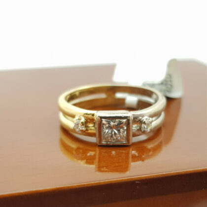 18CT 0.40CT G/VS2 DIAMOND 2 TONE GOLD RING VAL $3915 SIZE I #46881