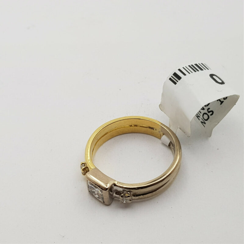 18CT 0.40CT G/VS2 DIAMOND 2 TONE GOLD RING VAL $3915 SIZE I #46881