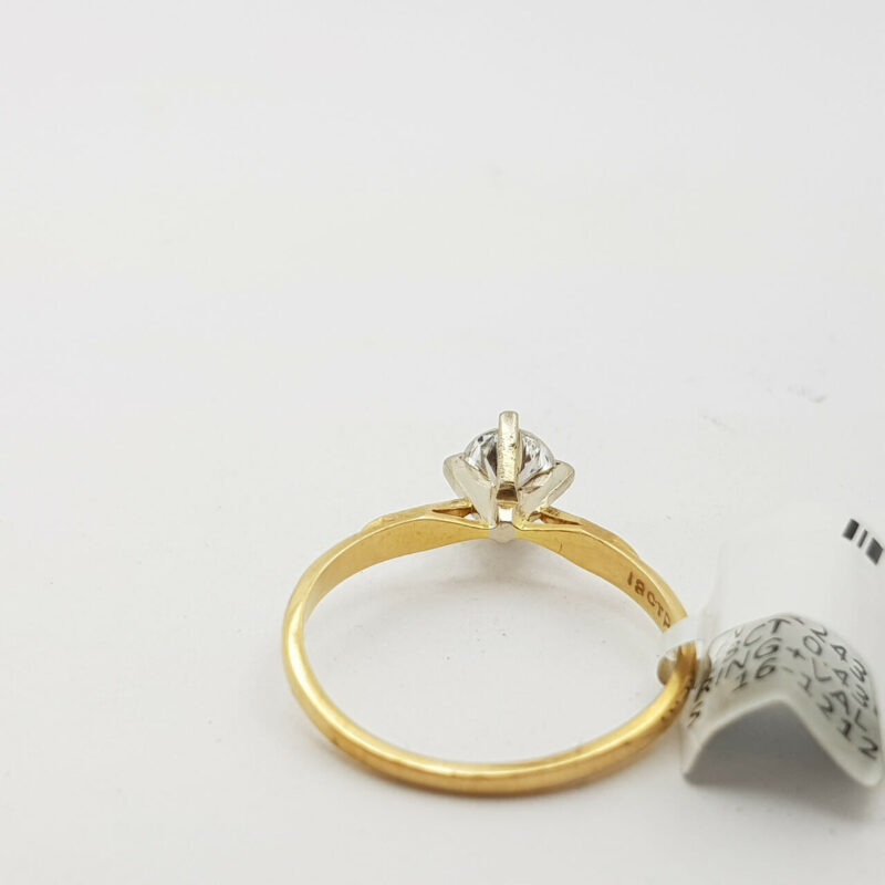 18ct Gold 0.43ct Solitaire Diamond Engagement Ring Val $4710 Size M #1243