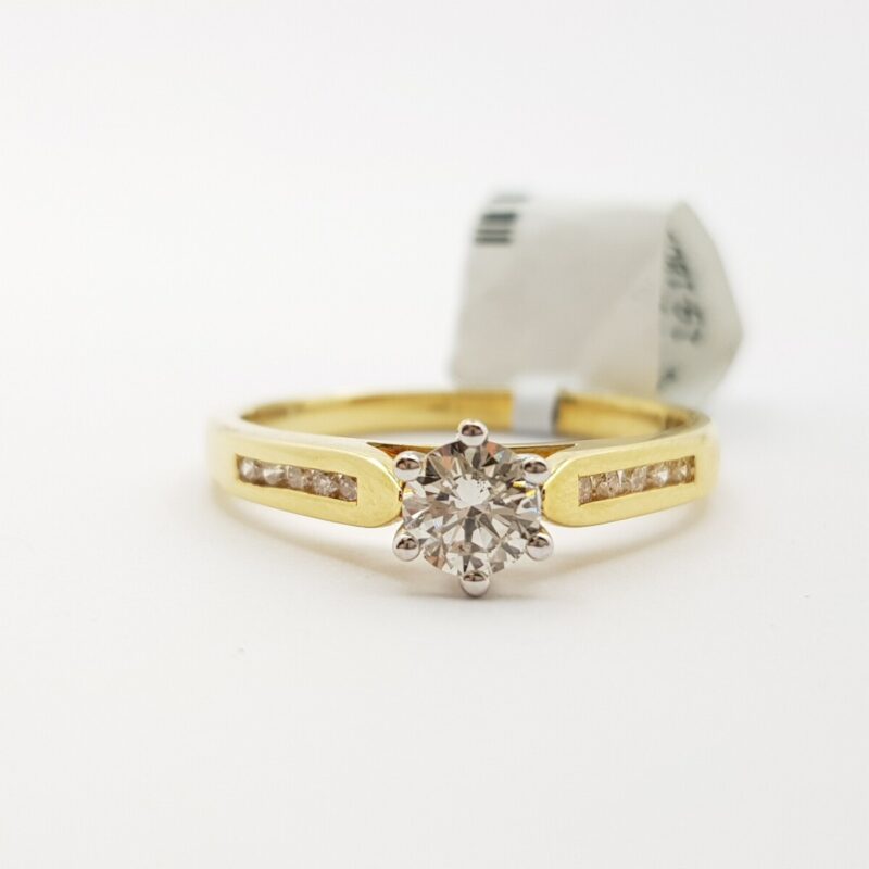 18ct 2-Tone Gold 0.55 Ct H/si1-Si2 Diamond Ring Val $3990 Size Q #49696
