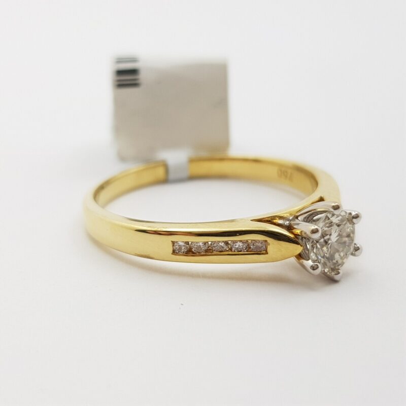 18ct 2-Tone Gold 0.55 Ct H/si1-Si2 Diamond Ring Val $3990 Size Q #49696