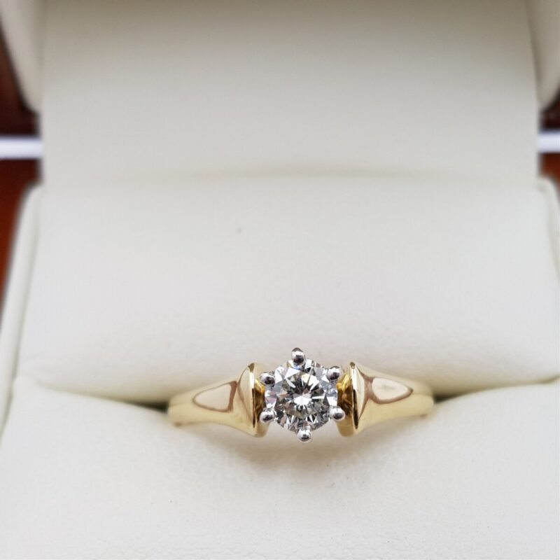 18ct Yellow Gold 0.40ct Solitaire Diamond Ring Val $3120 #1451