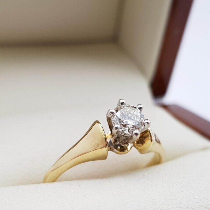 18ct Yellow Gold 0.40ct Solitaire Diamond Ring Val $3120 #1451