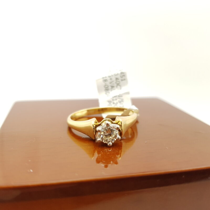 18ct Yellow Gold 0.40ct Solitaire Diamond Ring Val $3120 #1451