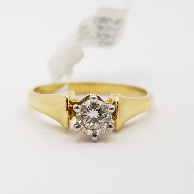 18ct Yellow Gold 0.40ct Solitaire Diamond Ring Val $3120 #1451