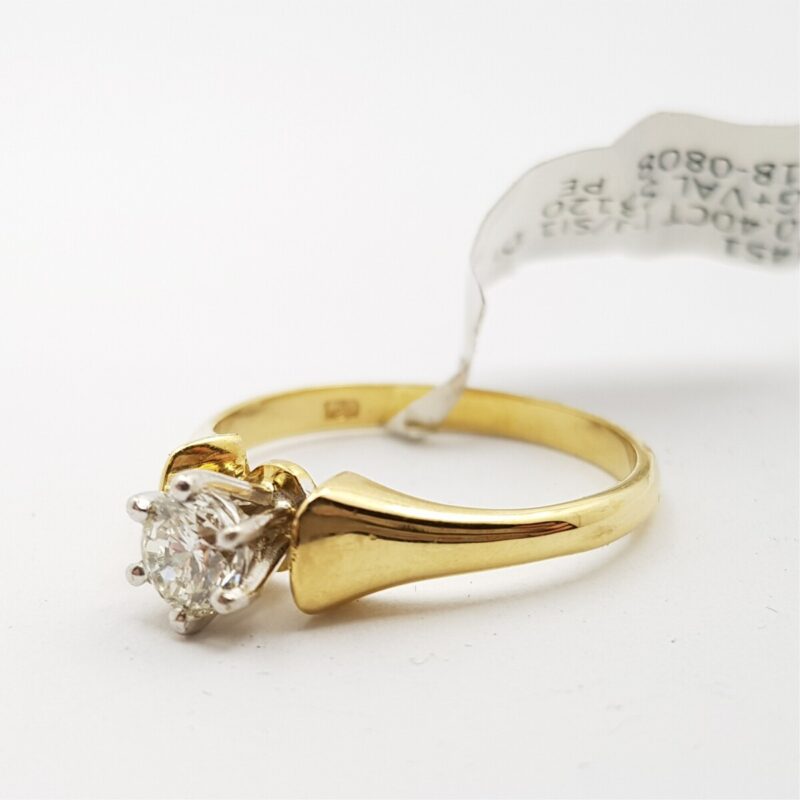18ct Yellow Gold 0.40ct Solitaire Diamond Ring Val $3120 #1451