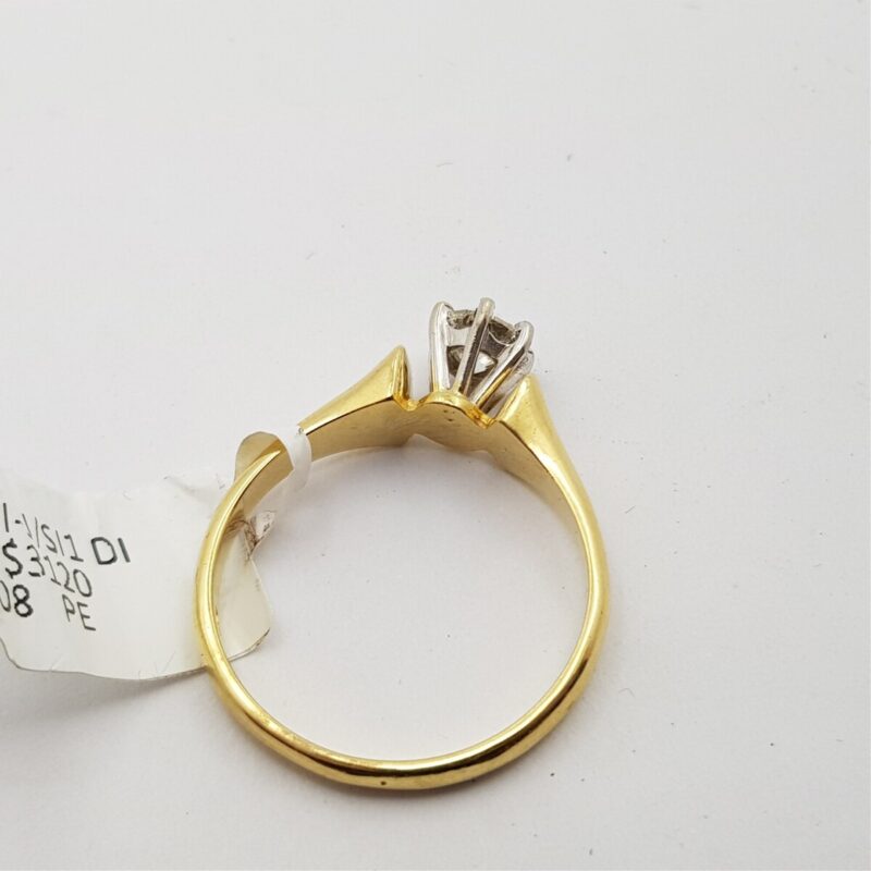 18ct Yellow Gold 0.40ct Solitaire Diamond Ring Val $3120 #1451