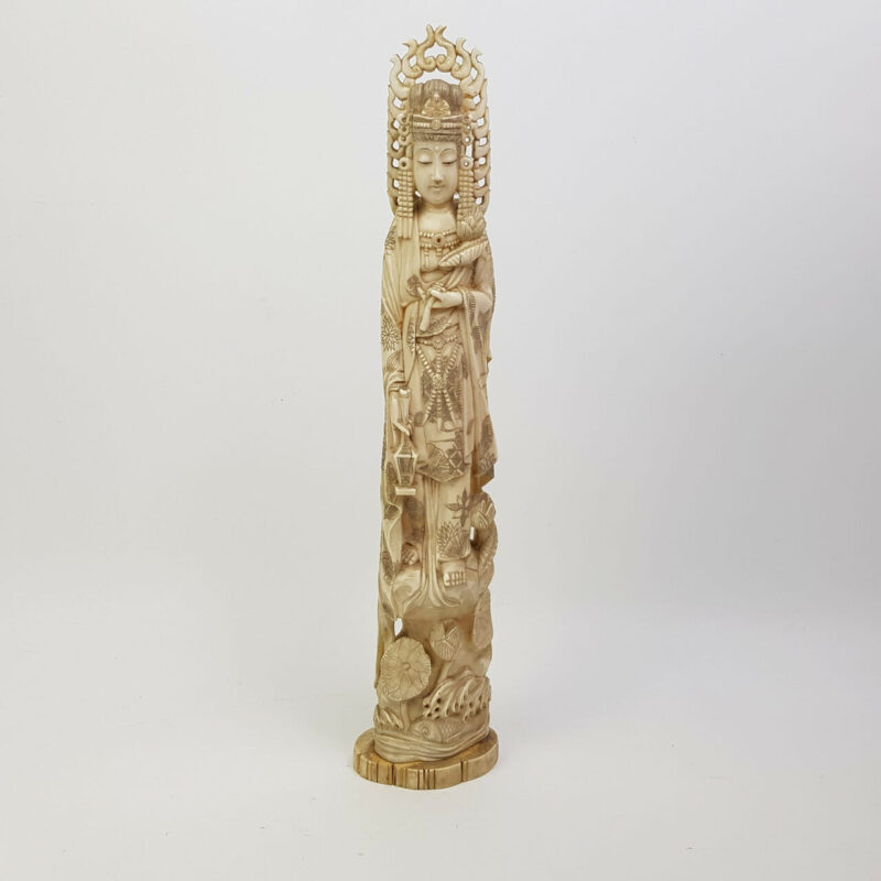 ORIENTAL BONE CARVING STATUE / FIGURINE #43510