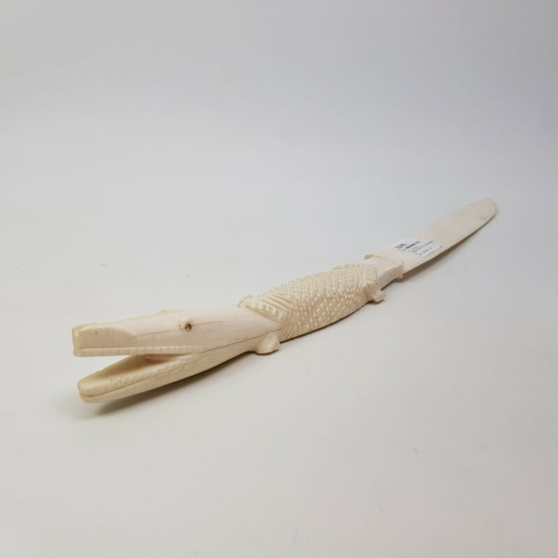 CARVED BONE CROCODILE SHAPE LETTER OPENER #47076