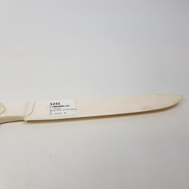 CARVED BONE CROCODILE SHAPE LETTER OPENER #47076