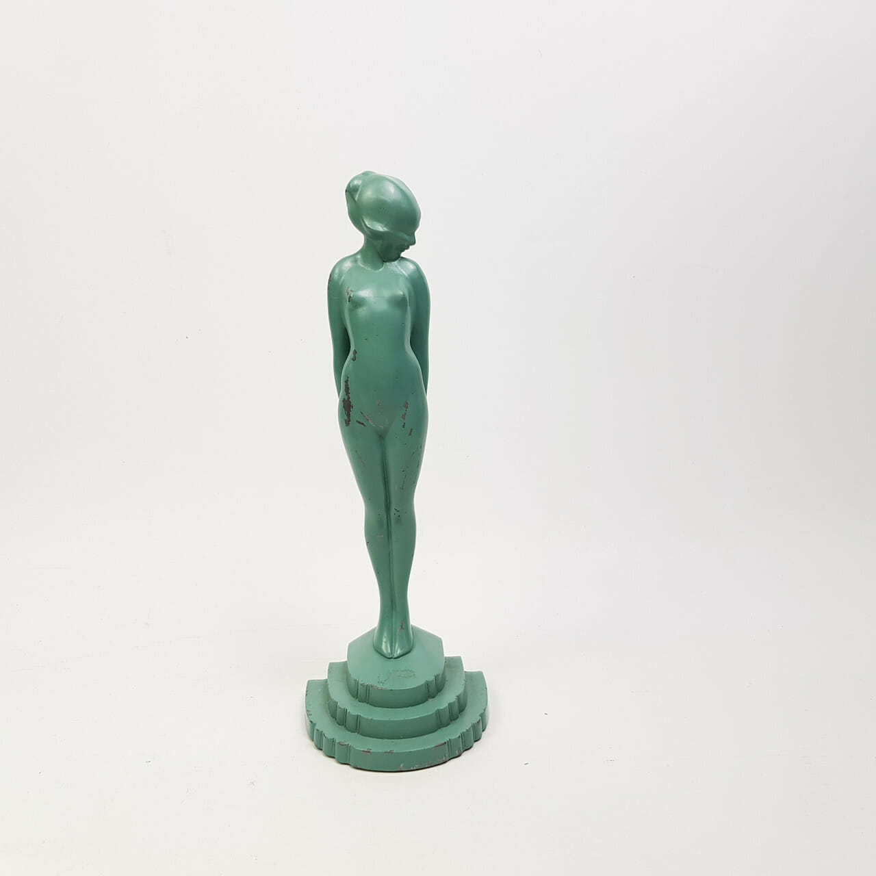 RETRO GREEN LADY FIGURINE/STATUE MADE IN JAPAN #41654