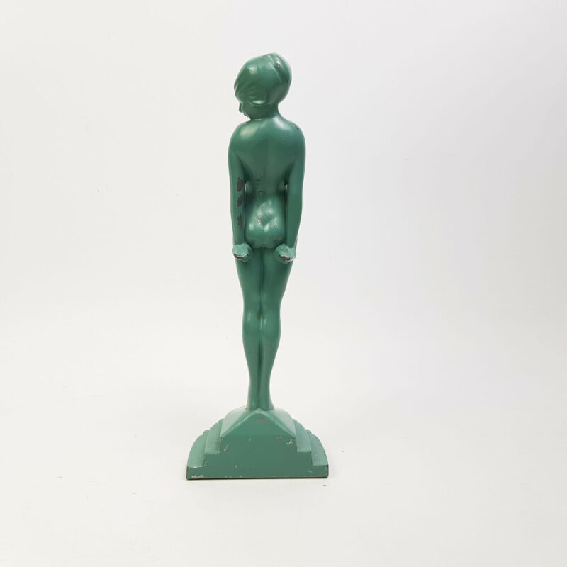 RETRO GREEN LADY FIGURINE/STATUE MADE IN JAPAN #41654