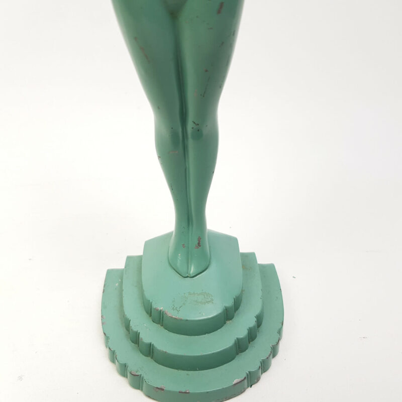 RETRO GREEN LADY FIGURINE/STATUE MADE IN JAPAN #41654