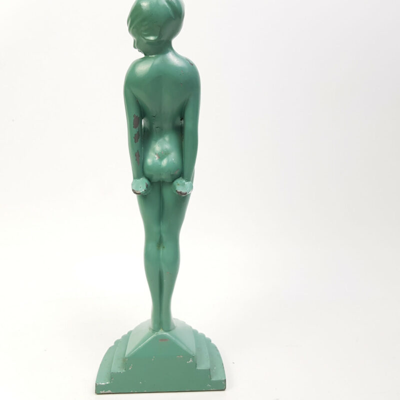 RETRO GREEN LADY FIGURINE/STATUE MADE IN JAPAN #41654