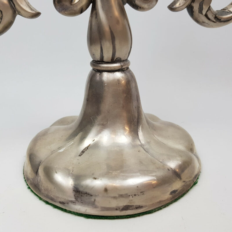 PAIR OF GERMAN 835 SILVER CANDELABRAS (A/F) #46783