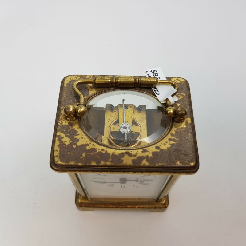 VINTAGE CARRIAGE CLOCK IN LEATHER CASE #47917