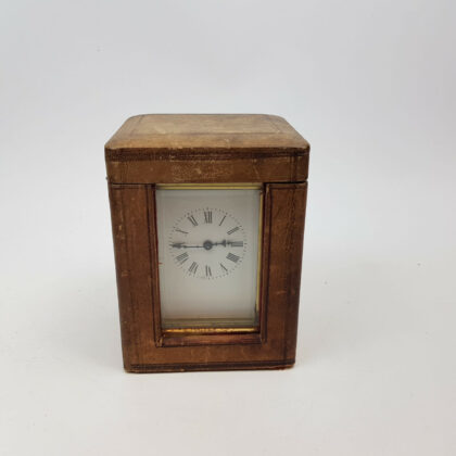 VINTAGE CARRIAGE CLOCK IN LEATHER CASE #47917