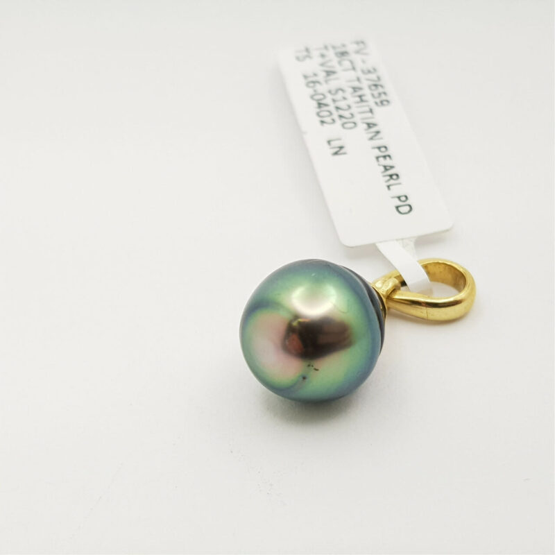 18CT 3.4GR YELLOW GOLD TAHITIAN PEARL PENDANT VAL $1220 #37659