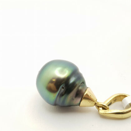 18CT 3.4GR YELLOW GOLD TAHITIAN PEARL PENDANT VAL $1220 #37659