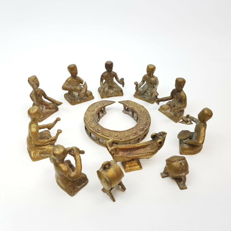 INDONESIAN GAMELAN ORCHESTRA  FIGURINE SET BRASS #47911