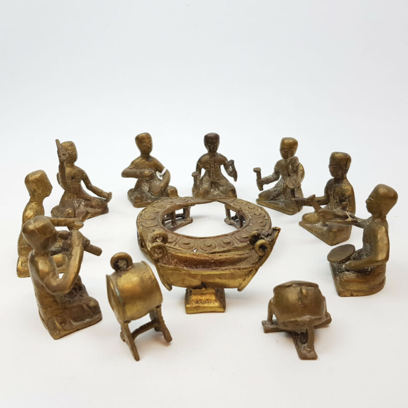 INDONESIAN GAMELAN ORCHESTRA  FIGURINE SET BRASS #47911