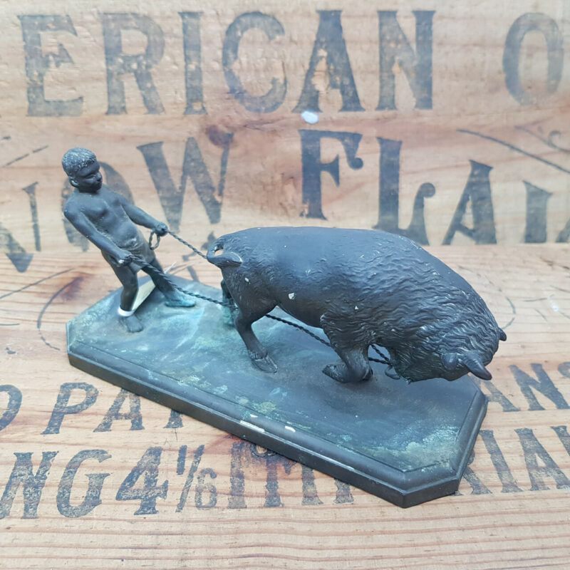 VINTAGE BRASS BUFFALO STATUE (A/F) #1800060