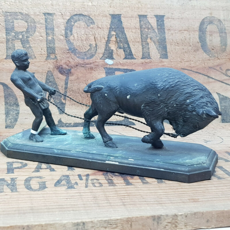 VINTAGE BRASS BUFFALO STATUE (A/F) #1800060