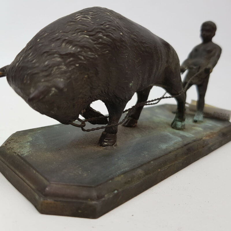 VINTAGE BRASS BUFFALO STATUE (A/F) #1800060