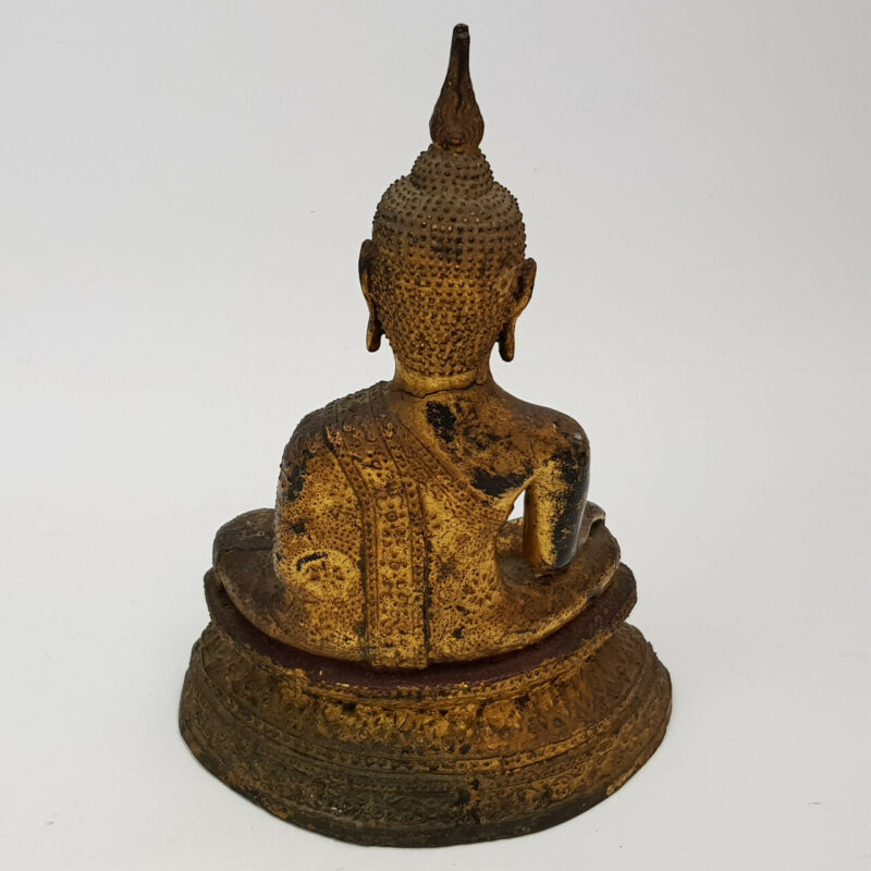 ANTIQUE BRONZE BUDDAH STATUE CIRCA 1400'S #46859