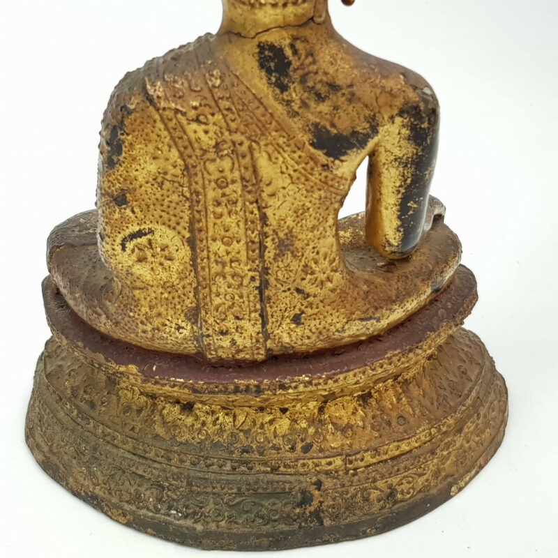 ANTIQUE BRONZE BUDDAH STATUE CIRCA 1400'S #46859