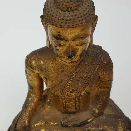 ANTIQUE BRONZE BUDDAH STATUE CIRCA 1400'S #46859