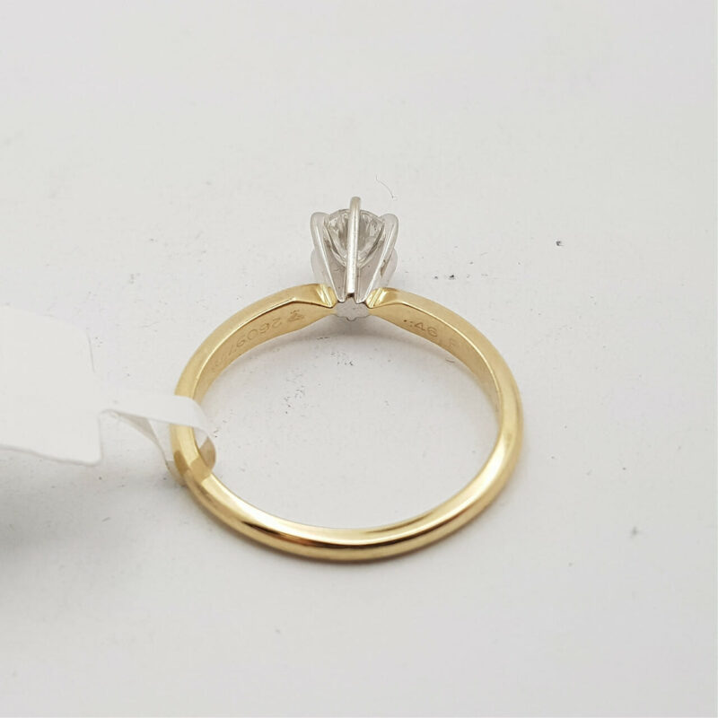 14CT YELLOW GOLD SOLITAIRE DIAMOND RING 0.46CT VAL $3080 SIZE N #3699