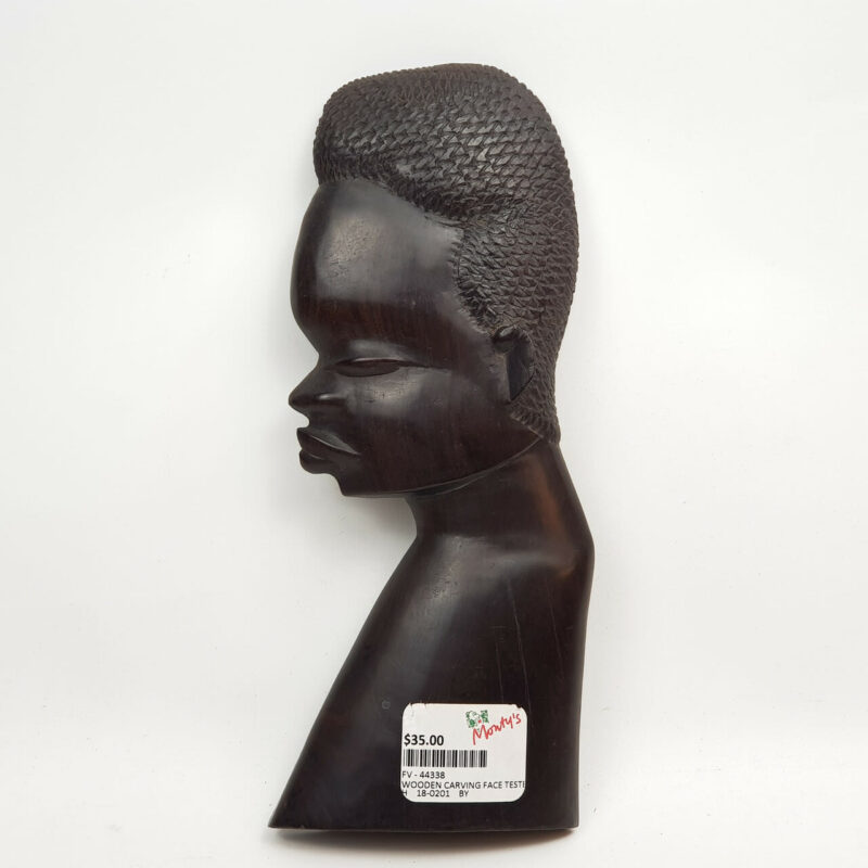 WOODEN CARVED FACE HEAD CARVING AFRICAN FIGURE #44338