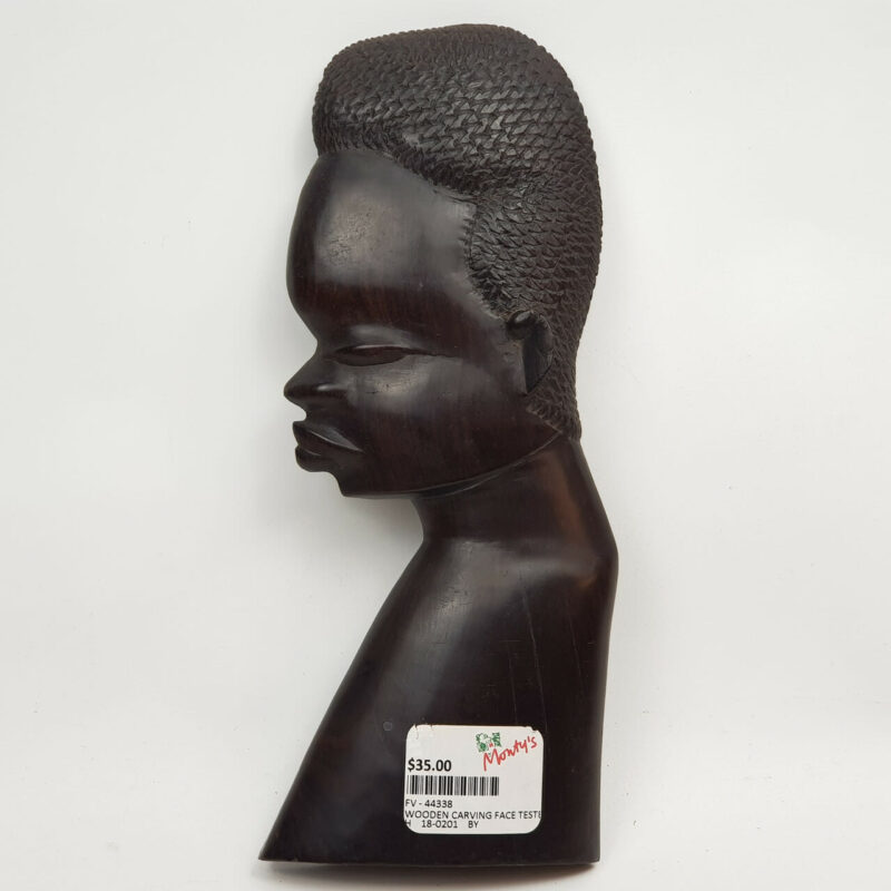 WOODEN CARVED FACE HEAD CARVING AFRICAN FIGURE #44338