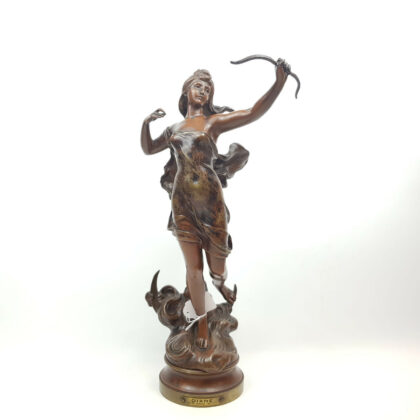 BRONZE DIANNA STATUE - FRENCH PAR HIPPOLYTE-FRANCOIS MOREAU (1832-1927) #51842