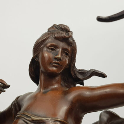 BRONZE DIANNA STATUE - FRENCH PAR HIPPOLYTE-FRANCOIS MOREAU (1832-1927) #51842