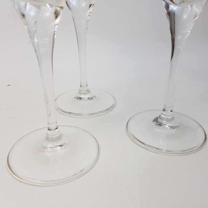 Set of 3 Crystal Glasses - Swirl Design #38736