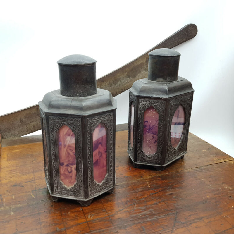 PAIR OF JAPANESE LEAD CONTAINERS #47067