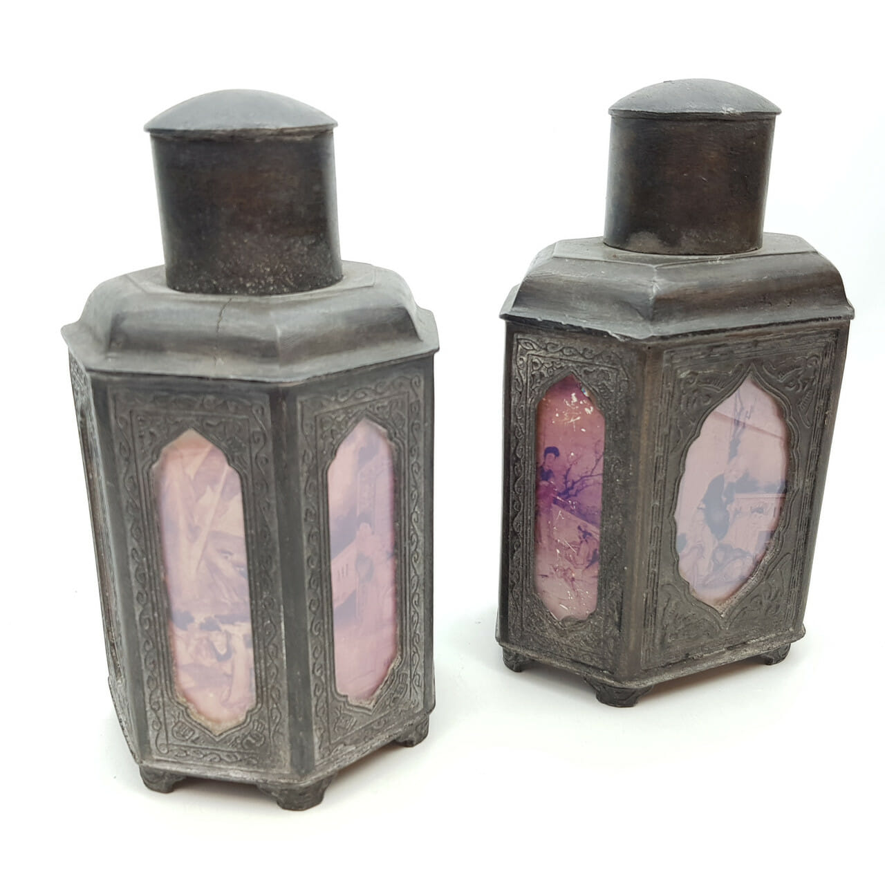 PAIR OF JAPANESE LEAD CONTAINERS #47067