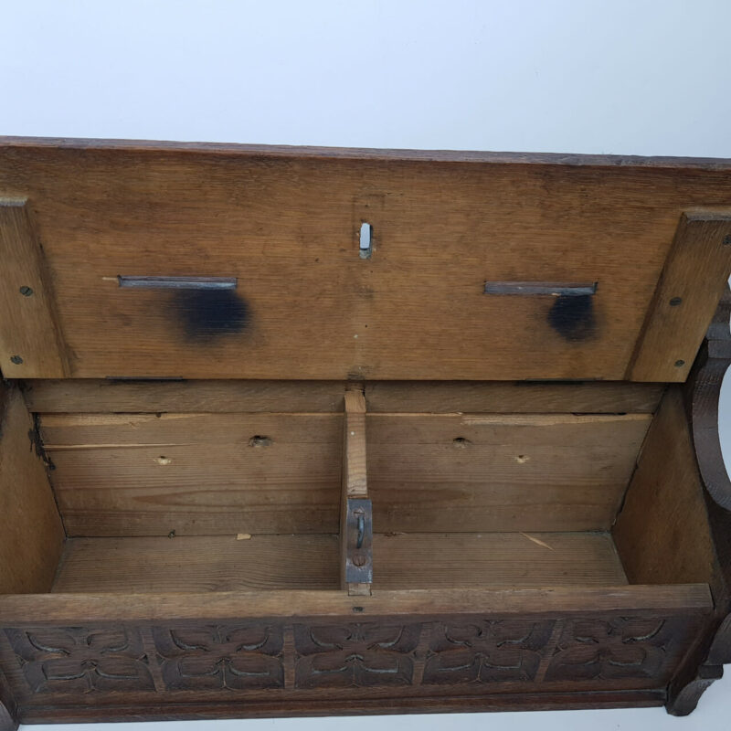 ANTIQUE OAK CHURCH DONATION BOX #51876