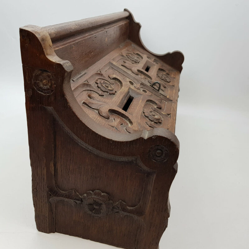 ANTIQUE OAK CHURCH DONATION BOX #51876